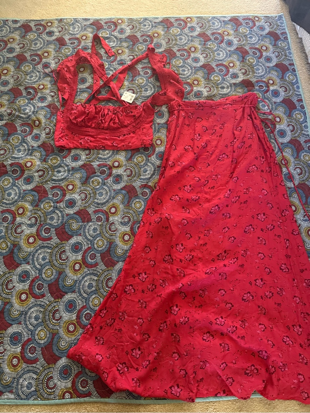 Free People Bijou set in “cherry combo”